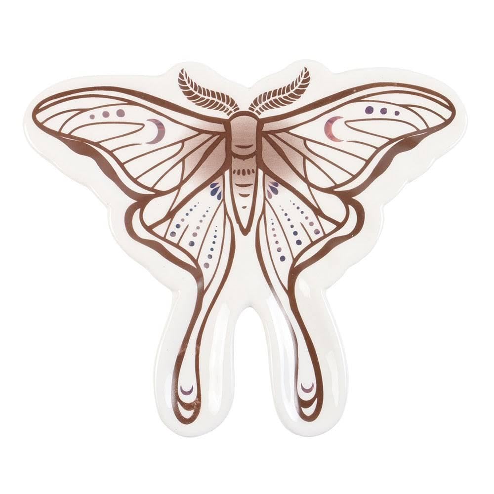 Something Different White/Brown Luna Moth Trinket Dish (One Size) ()