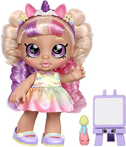 Kindi Kids- Unicorn Muñeca Infantil Mystabella de 10 Pulgadas y 2 Accesorios Shopkin, Individual, Multicolor (Moose Toys 50061)