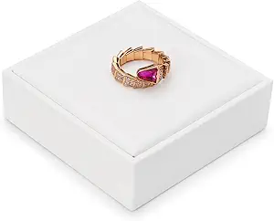 Jewelry Stand PU Leather White Display Holder Jewellry Display Showcase for Rings, Earrings, Necklace