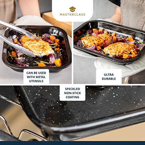 MasterClass Vitreous Enamel Roasting Tin, Induction Safe 1mm Steel with Scratch Resistant Coating, Small (27 x 21 x 4cm), Black - Image 5