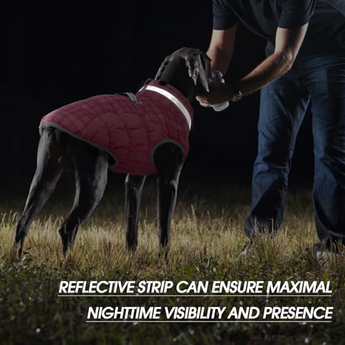 Image of FUAMEY Dog Winter Coat Fleece Warm Medium Dog Coat with Harness Built in