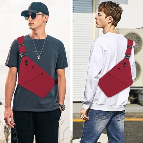 Image of Anti Theft Crossbody Bag,Sling Bag for Women Men,Multi-pocket Chest Shoulder Bag for Travel, Sport, Work