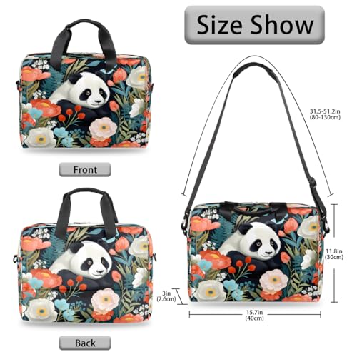 Maletín para portátil Panda floral 16 pulgadas miniatura 5
