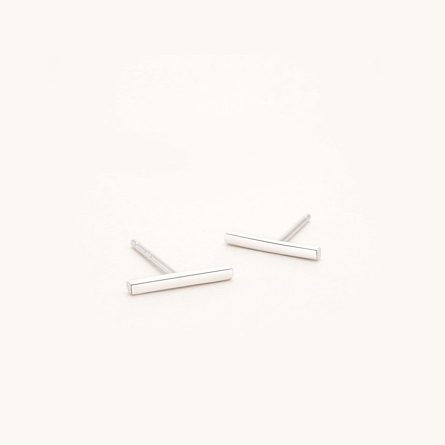 Dainty Mini Bar Stud Earrings for Women 925 Sterling Silver Hypoallergenic Everyday Jewelry - Image 4