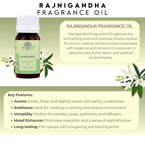 Image of Devinez Jasmine & Rajnigandha Fragrance Oil Combo (30ml Each) | Aromatherapy, Diffuser, Home Fragrance