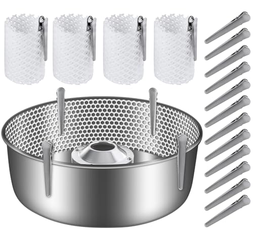 Ajgvq 4 Set Cotton Candy Mesh and Clip Stabilizer Kit, 16 Pcs Clips Reusable Candy Making Accessories Compatible Cotton Candy Machine Diameter 15inch Bowl