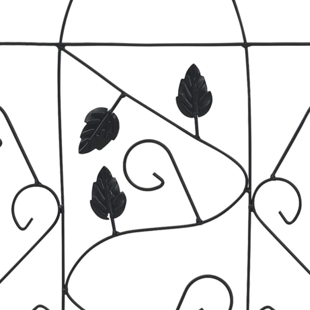Festnight 3pz Grigliati per Rampicanti in Ferro Supporti da Giardino per Piante con Design Decorato con Foglie 40x100 cm Neri