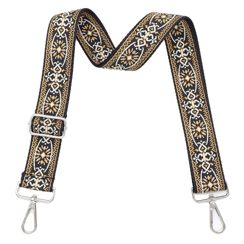 Image of LEMEDE Purse Strap Adjustable Replacement Crossbody Bag Strap Retro Jacquard Embroidery Shoulder Straps for Canvas Bag