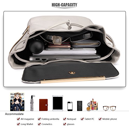 Miss Lulu Rucksack Damen Klein Wasserdicht Rucksack Cityrucksack Backpack Women Modern Backpack Damen PU Leder für Reisen Arbeit Schule – Bild 6