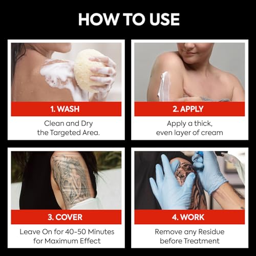 Image of Painless Tattoo Numbing Cream for Tattoos Extra Strength, Tattoo Numbing Cream Maximum Strength for Waxing & Piercing