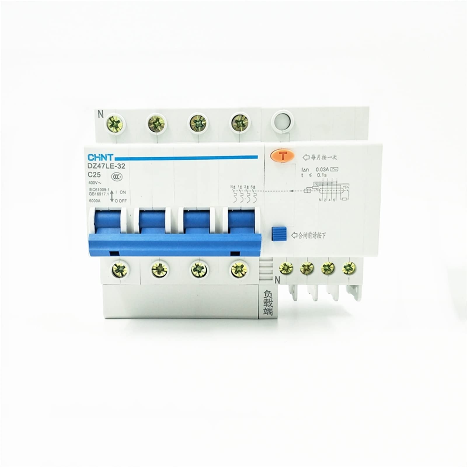 Disjoncteur différentiel DZ47LE-32 4P C16A pour la protection électrique