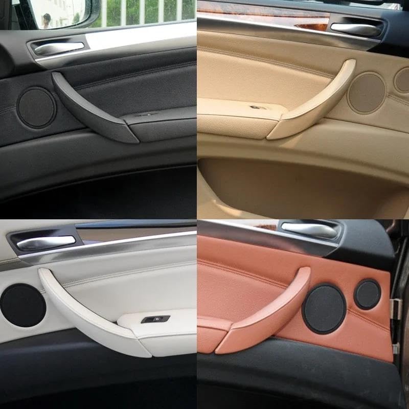 Auto Binnenhandgreep Auto-interieurdeurhendel Binnendeurpaneelhendel Trek Trim Cover Voor BMW E70 X5 SAV 2007-2013 E71/E72 X6 SAV 2008-2014 2009 2010 2011 2012 Binnendeurgrepen(LHD Beige