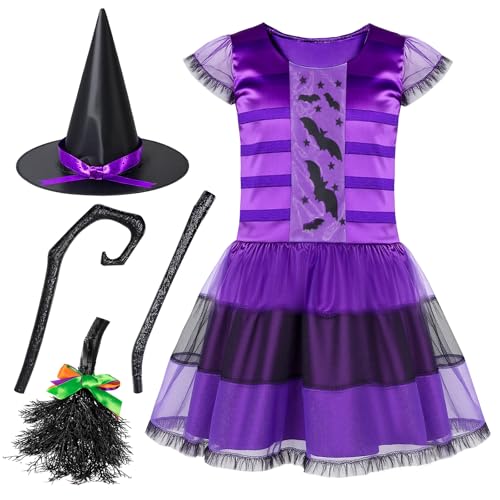 Disfraz de Bruja Morada para Niñas 5-12 Años miniatura 2