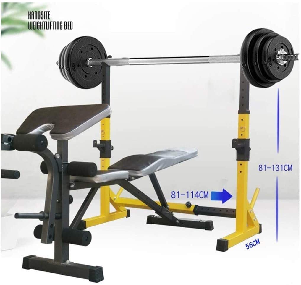 Rack per Squat Regolabile Multifunzione, Supporto per Squat, Panca con bilanciere, Barra per trazioni, Rack per Squat, Attrezzatura per Esercizi Fitness, Allenamento della Forza