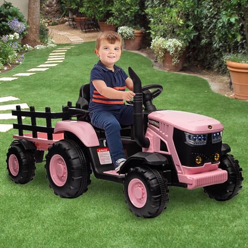 Garveelife QMP67VEOLYNR8A643CNBDG3HPX84 Kids Ride On Tractor With Trailer & Remote Control thumb #4