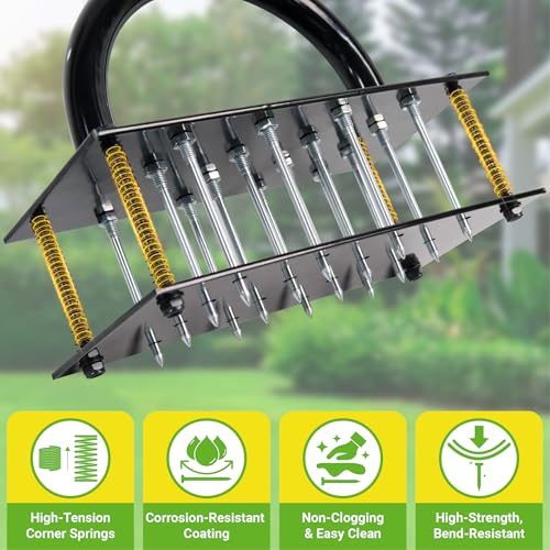 Herramienta manual de aireación para césped con 16 púas de acero miniatura 3