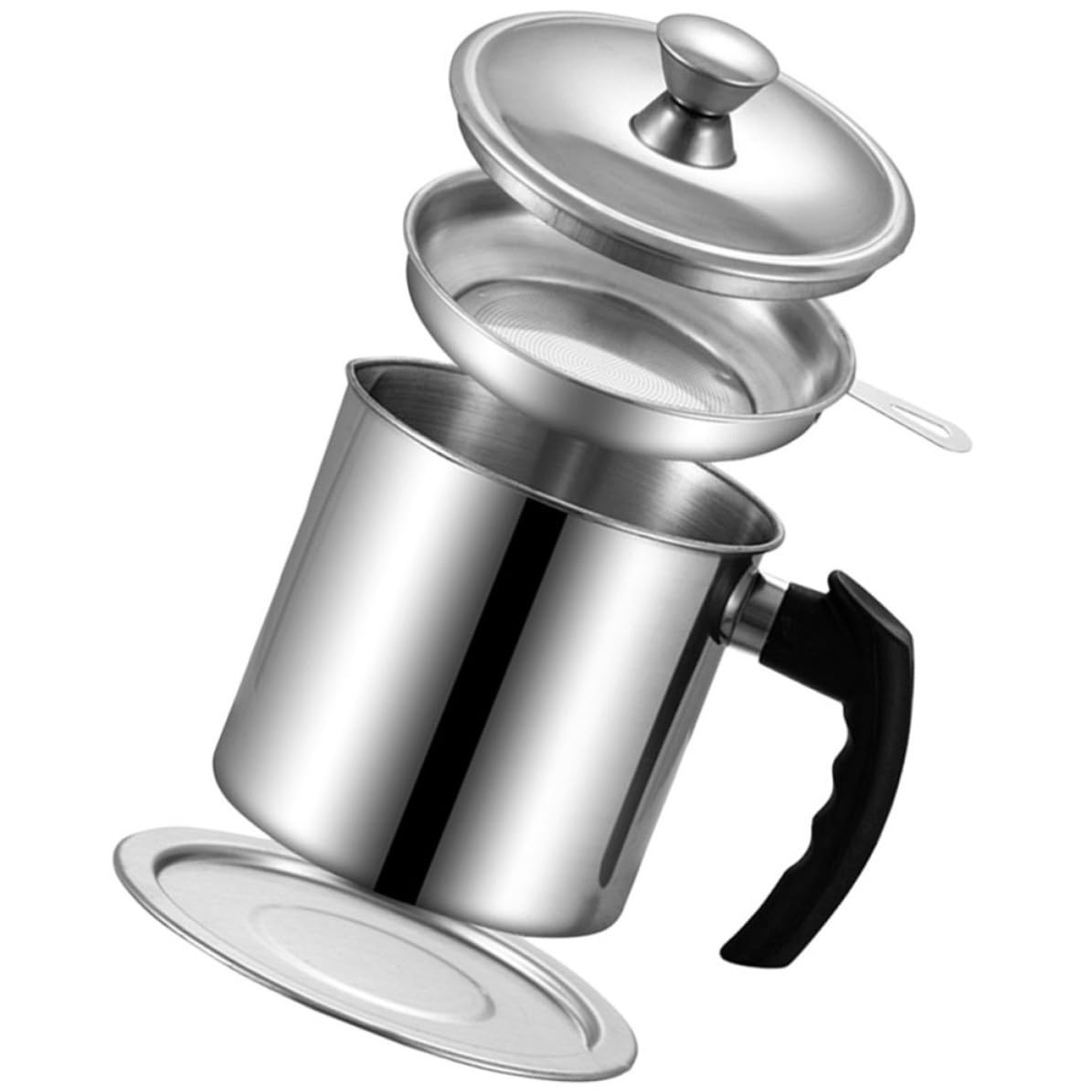 Contenedor reutilizable de aceite usado con filtro colador de grasa cocina