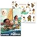 Moana Temporary Tattoos for Kids - Moana Party Favors Bundle with 75 Assorted Moana Temporary Tattoos Plus Stickers | Moana Party Supplies