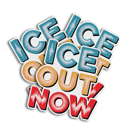 ICE Out Anti ICE Now Bold Block Typography Protest Statement Trending Quote Decal Sticker for Tumbler, Mug, Laptop Phones Helmets, Hardhats Car