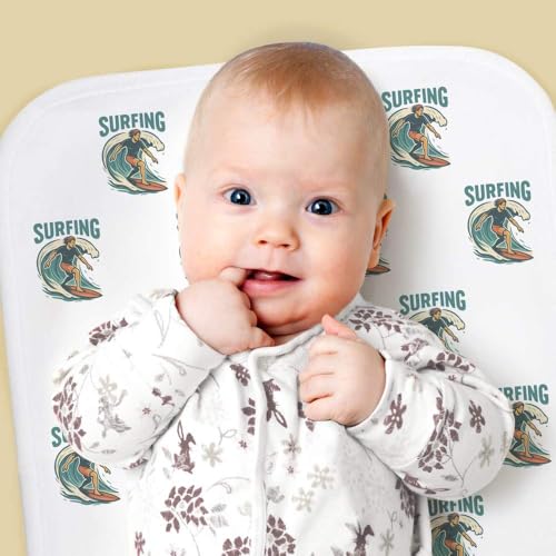 Azeeda 'Person Surfing On Wave' Baby Burp/Wash Cloth (BC00034527)2