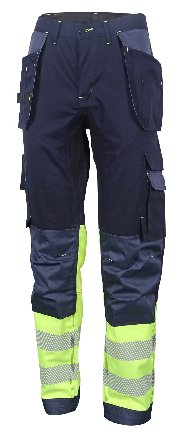 Beeswift Deltic Hi-Vis Two-Tone Trousers Saturn Yellow / Navy Size 34T