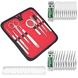 A2ZScilab Plant Study & Plant Research Kit, 30 PC - Botany Dissection kit for Lab & Field Study - Stainless Steel Scissors, Forceps, Magnifying Glass, Dropper + FREE Sharp Blades & Ruler in a Case NEW