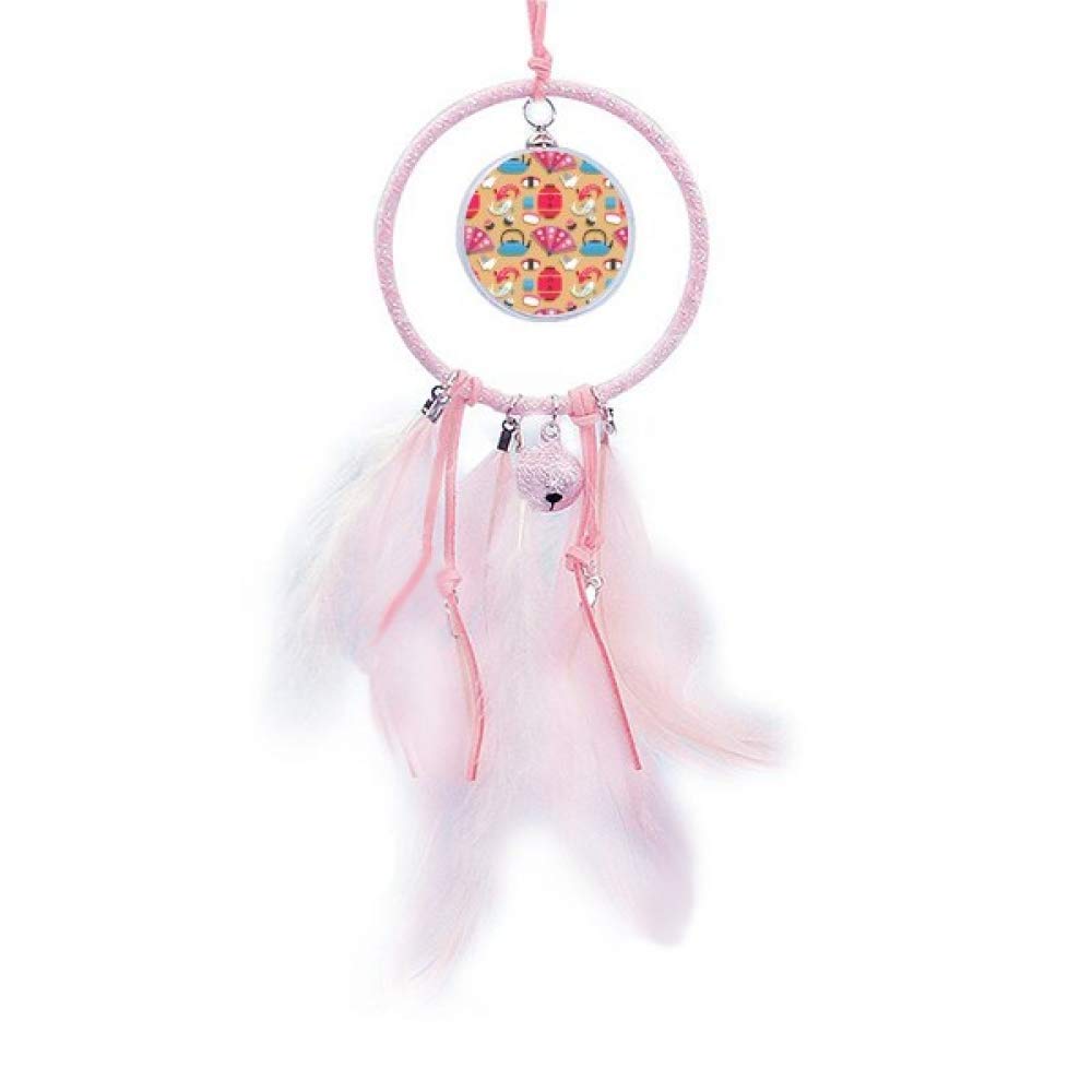 Atrapasueños de grulla japonesa con campana pequeña para colgar en la pared del dormitorio