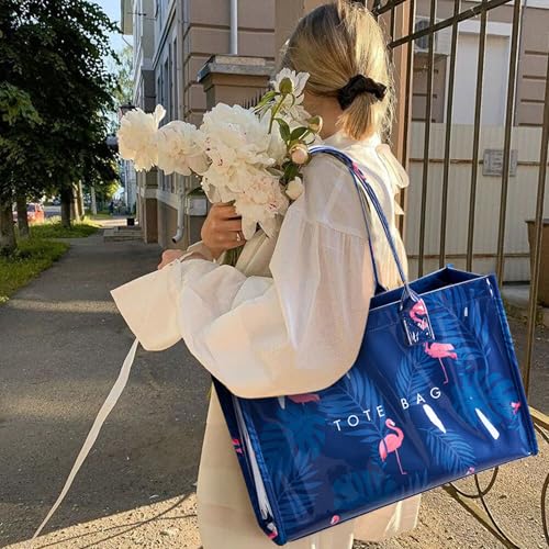 Image of KALIDI PVC Tote Bag Women's Kraft Paper Work Handbags Purses with Top Handle