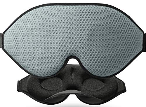 Unimi 3D Sleep Mask, Total Darkness,2020 Mesh Sleep Eye Mask for Women Men, Soft Material, Breathable Mesh Vents, Molded Eye Shade Cover with Adjustable Strap for Travel, Nap Blue
