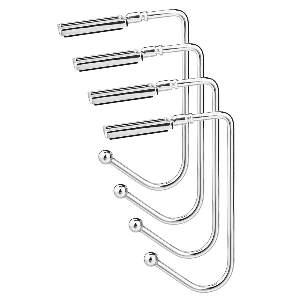 VKTY4 Pcs Christmas Stocking Hangers, Fireplace Hooks, Christmas Stocking Holder for Mantle with Non-Skid Design Durable Wrought Iron for Christmas Party Decoration - Silver