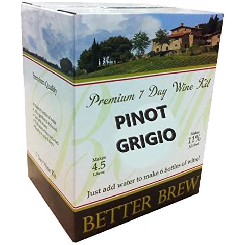 6 Bottle Wine Kits Better Brew 5L Choose Homebrew Just Add Water (Pinot Grigio - White) Cover