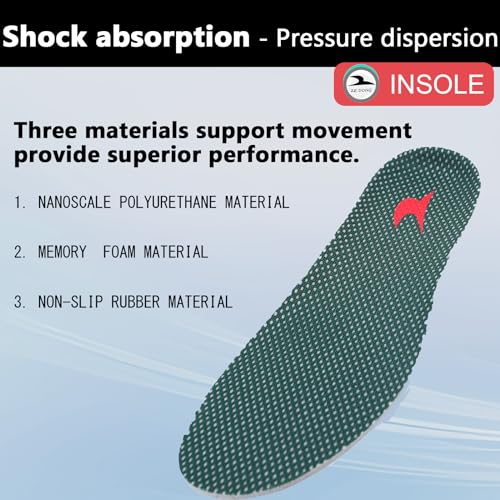 Image of Shoe Insoles, Comfort Thin Lightweight Shock Absorption and Cushion Shoe Insole, Best Insoles for Men and Women for Everyday Use (Green, M:(Men7-8 /Women8-9))