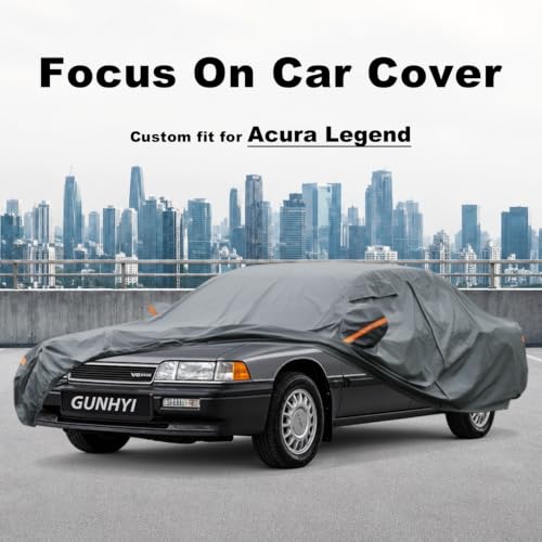 Image of GUNHYI Premium Car Cover Custom Fit Acura Legend, 16 Layers Heavy Duty Car Cover Waterproof All Weather with Zipper Door for Sun Rain Snow Dust Uv Protection