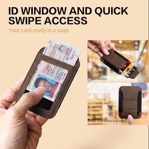 RUNBOX Wallet for Men 6-8 Cards With ID Window RFID Blocking Wallet Credit Card Holder Minimalist Front Pocket Gifts Ideal Choice2