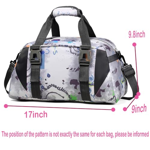 Dance Bag,Dance Bag for Girls, Gym Sport bag for Boys & Girls,Kids Overnighter Duffel Bags (Art pattern, Medium)3