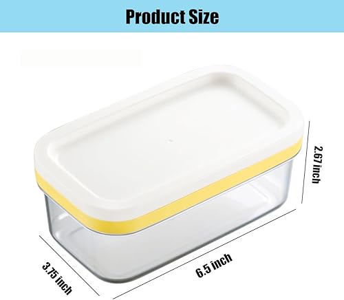 Miniatura 6 de Cortador de mantequilla de acero inoxidable, cortador de mantequilla y plato, recipiente para rebanar mantequilla con tapa para refrigerador, caja