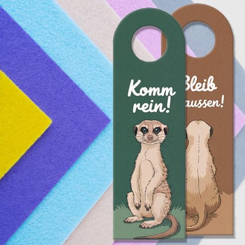 Bleib draussen Komm rein Erdmännchen Türhänger Erdmännchen Türschild für humorvolle Einweihungen oder Geburtstagsgeschenke