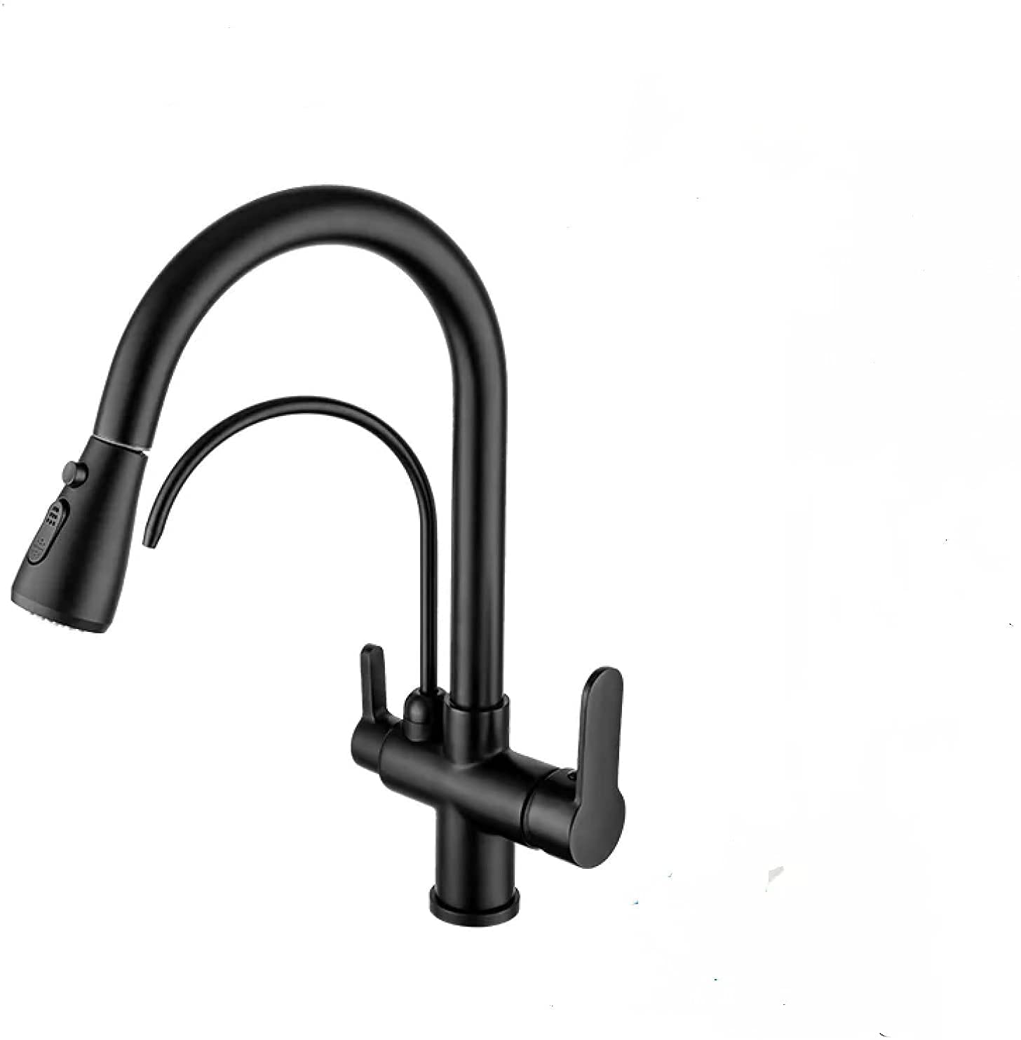 Aycdl 2 Brass Faucet Pull Out Kitchen Sink Faucet Filter Drinking Water Mixer Purification Kitchen Hot And Cold Mixer Faucet 360 Degree,-A