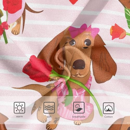 Cotton Girls Underwear Toddler Cute Dachshund Dogs Valentines Pink Panties Little Girl Animal Undies Kids Briefs 2t3