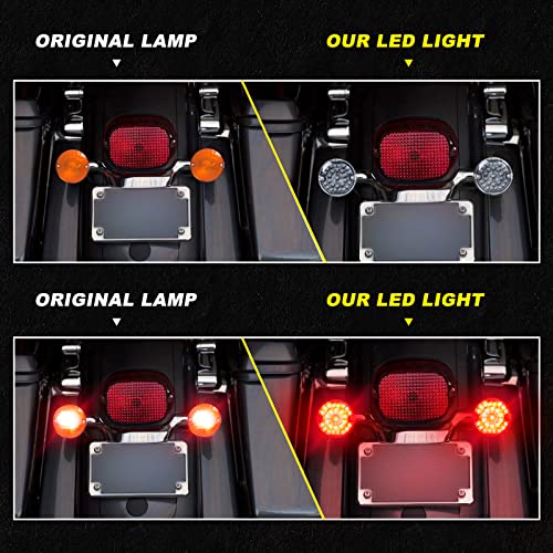 Image of 3-1 /4 Inch Rear Led Turn Signal Red Brake Light Compatible with ley Motorcycle Road Glide Road King Softail Ultra Classic Ultra Limited Electra Glide