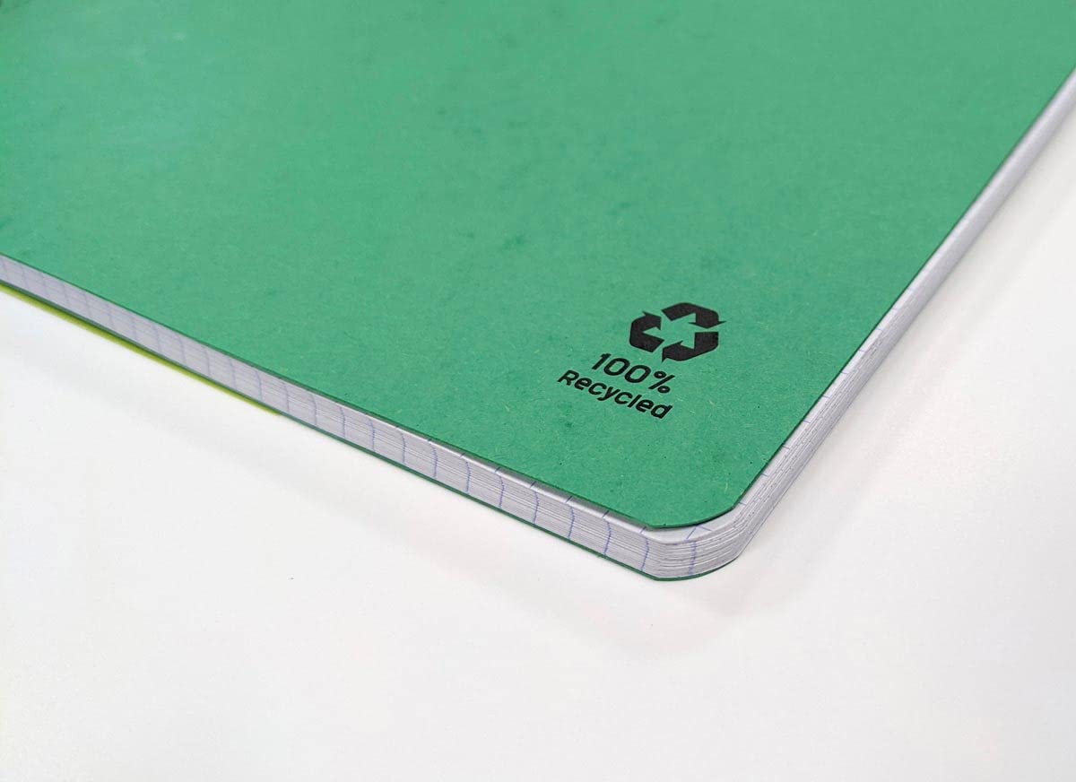 Forever 68402C A 100% Recycled Spiral Notebook (Clairefontaine) - A4 21x29,7 cm - 120 Detachable Pages Small Squares - White Paper 90 g - Recycled Card Cover