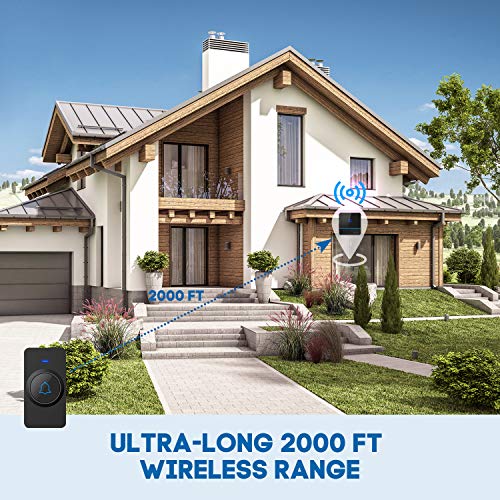 image for Wireless Door Bell, X-Sense Waterproof Doorbell Kit Operating at Over 