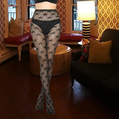 Image of Fishnet Stockings for Women With Stretch Waistband,Fishnets With Reinforced Toes, Fishnet Tights With High Elastic