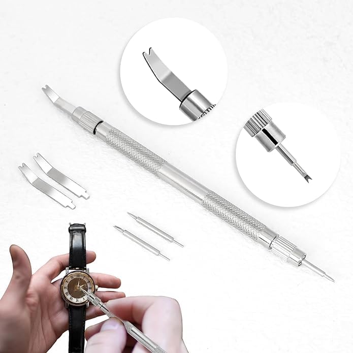 Image of 5pcs Watch Strap Remover Tool, Professional Watch Repair Kit with Fork Heads, Dual-Ended Spring Bar Tool for Watch Band Replacement and Jewelry Making