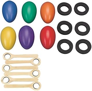 S&S Worldwide Spectrum Jumbo Ostrich Egg and Spoons (Set of 6)