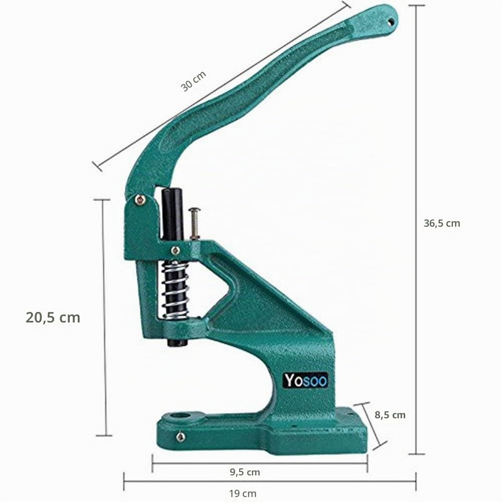 GOTOTOP - Remachadora profesional con 3 troqueles y 900 ojales de 6, 10 y 12 mm - Para artesanía, decoración, costuras, cortinas, ropa, etc