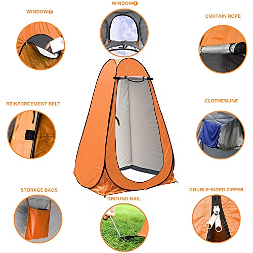 Anngrowy Shower Tent Pop-Up Privacy Tent Camping Portable Toilet Tent Outdoor Camp Bathroom Changing Dressing Room Instant Privacy Shelters For Hiking Beach Picnic Fishing Potty thumb #2