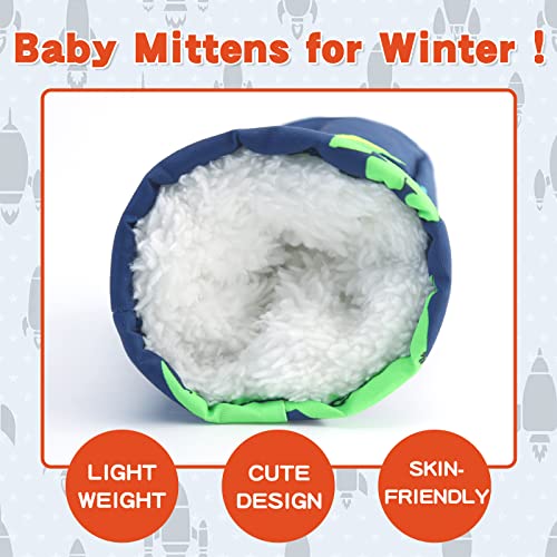 Image of BAVST Toddler Waterproof Mittens Fleece Lined Baby Boys Girls Winter Warm Glove Kids Snow Infant Ski Mitten for 3M-5T