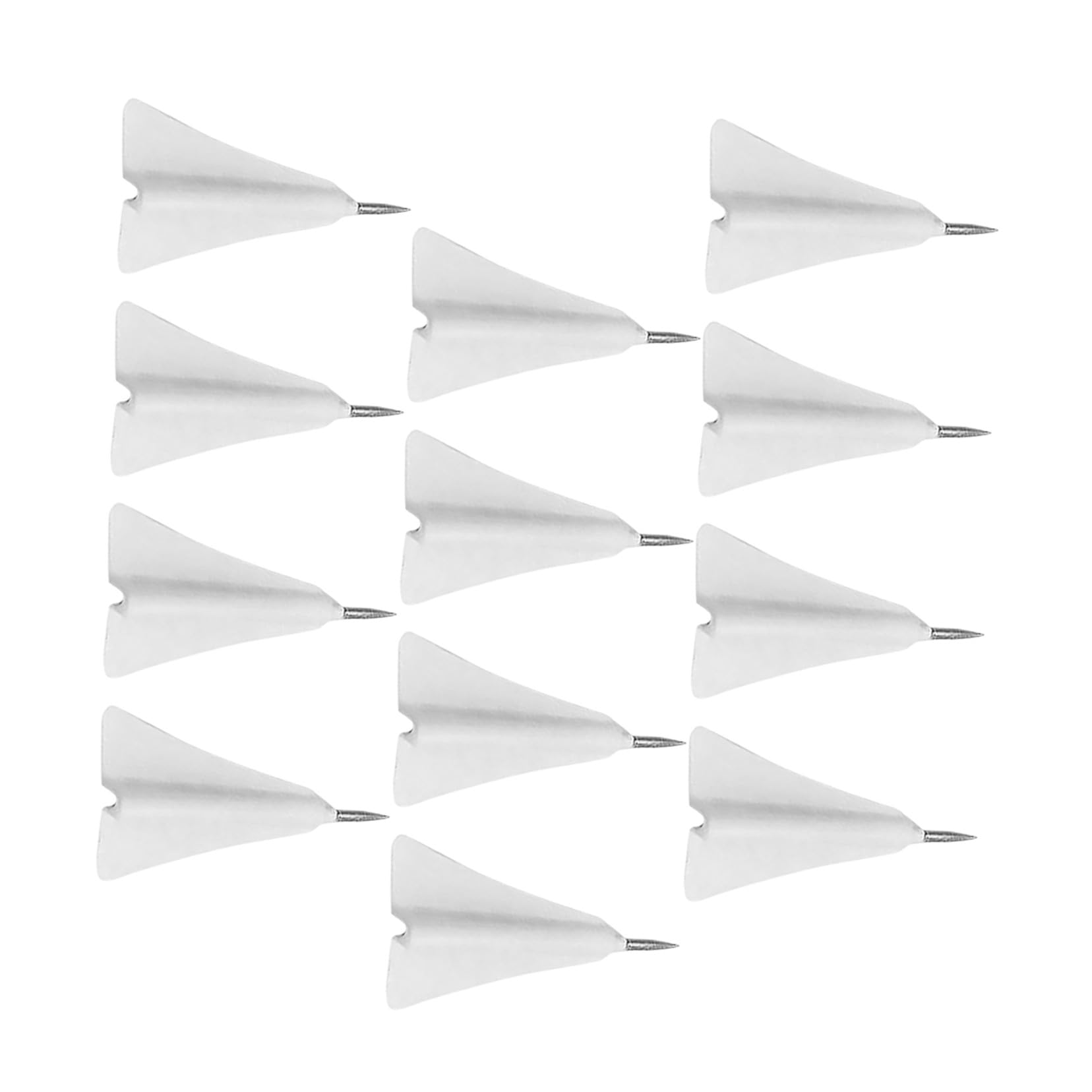 ULTECHNOVO Punaises Multifonctions d'avion Faciles à Ranger et Portables 12 Blanc en ABS et Acier pour Marquer Cartes et Papeterie