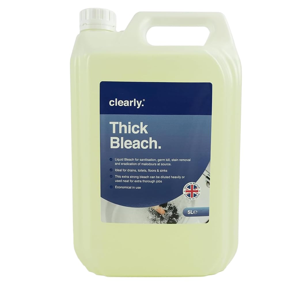Thick Bleach, 5L, Extra Strong Toilet Bleach Liquid for Sanitisation and Disinfection, Cleaning Products for Home and Workplace